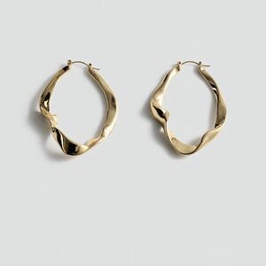 Mango Gold Sculptural Hoop Earrings
